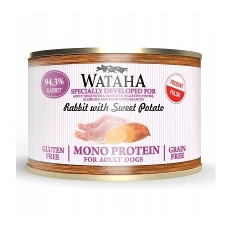 Wataha mono protein adult dog 94,5% królik z batatami 185g