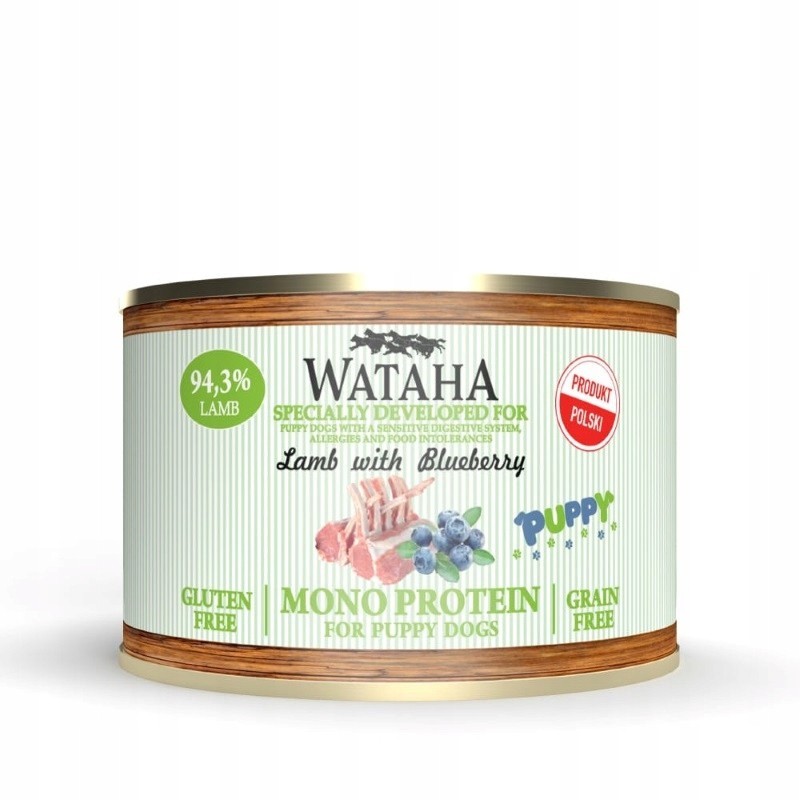Wataha mono protein puppy 94,3% jagnięcina z borówką amerykańską 185g