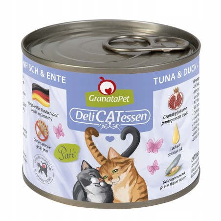 tuńczyk i kaczka kot, 200g puszka deliCatessen granatapet