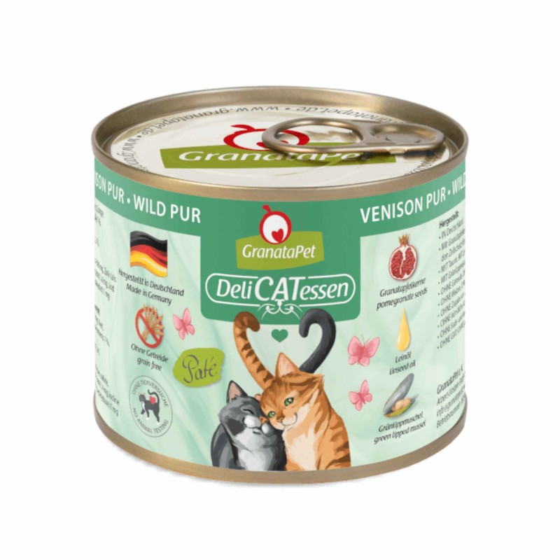 dziczyzna pur kot, 200g puszka DeliCatessen, granatapet
