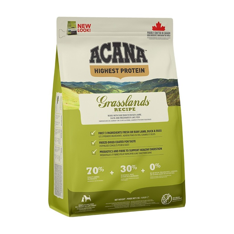 Acana grasslands dog 2kg zwierzynkowo karma trawienie dobry skład mięso