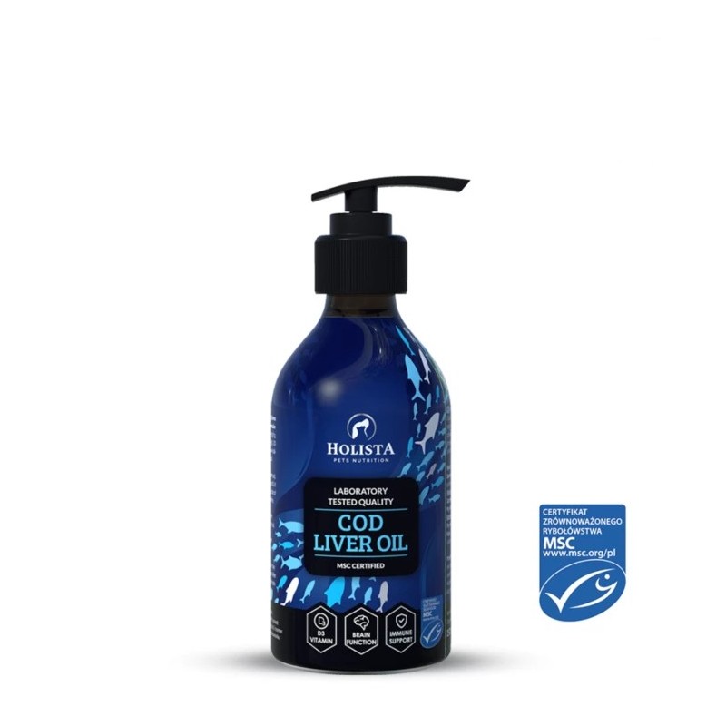 HOLISTA COD LIVER OIL 100ML Olej z wątroby dorsza dla psa i kota