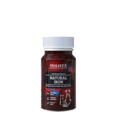 Holista Natural Iron 90 tab Hemoglobina wieprzowa dla psa i kota zwierzynkowo suplement barf dieta