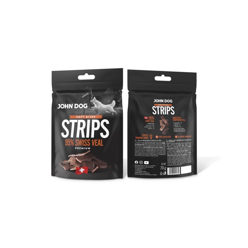 John Dog soft cielęcina szwajcarska paski 95% 70g