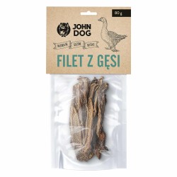 John Dog gryzaki naturalne 100% suszony filet z gęsi paski 80g