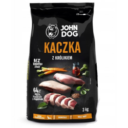 John Dog premium małe rasy kaczka z królikiem 3 kg sucha karma