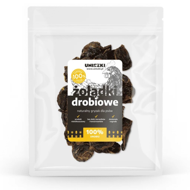 Żołądki drobiowe nat. gryzak dla psów 150g Uniszki