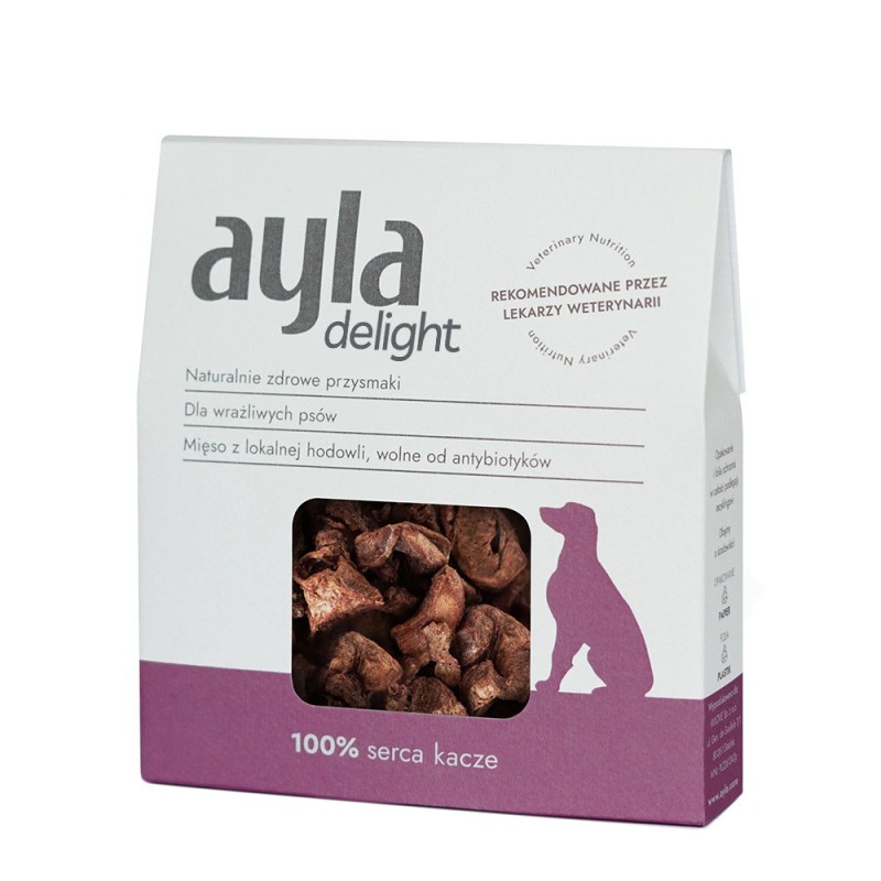 Przysmaki dla psa AYLA Delight | Serca kacze | Liofilizowane 28g zwierzynkowo.pl