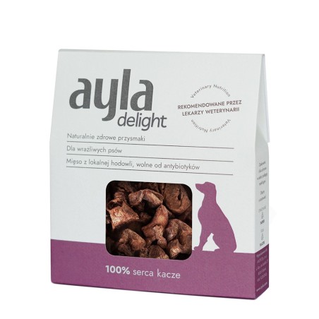 Przysmaki dla psa AYLA Delight | Serca kacze | Liofilizowane 28g zwierzynkowo.pl