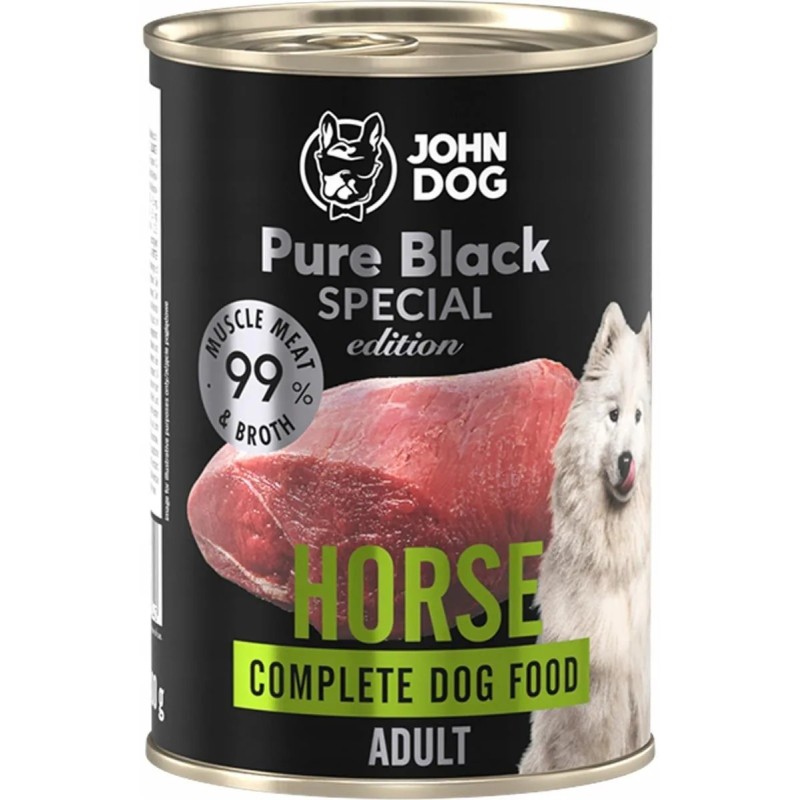 John Dog Pure Black Special Konina 400g karma mokra dla psa