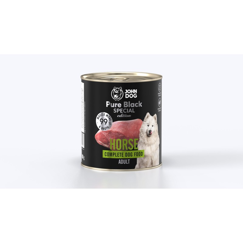 John Dog Pure Black Special Konina 800g karma mokra dla psa