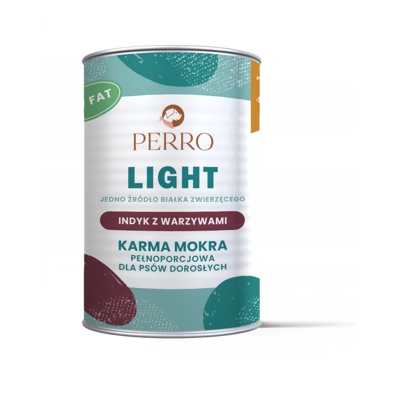 Perro Light Indyk z Warzywami monobiałkowa 400g karma mokra dla psa