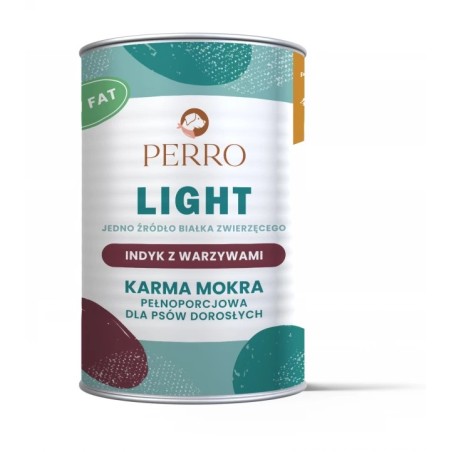 Perro Light Indyk z Warzywami monobiałkowa 400g karma mokra dla psa