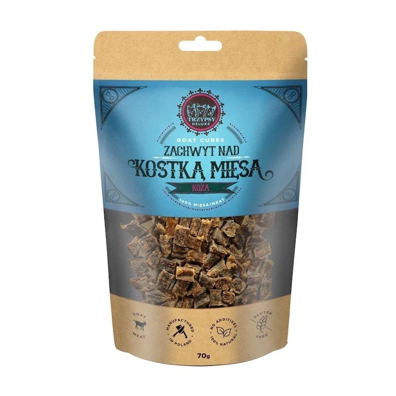 TRZYPSY Zachwyt Nad Kostką Mięsa Koza 70g - naturalne kosteczki treningowe