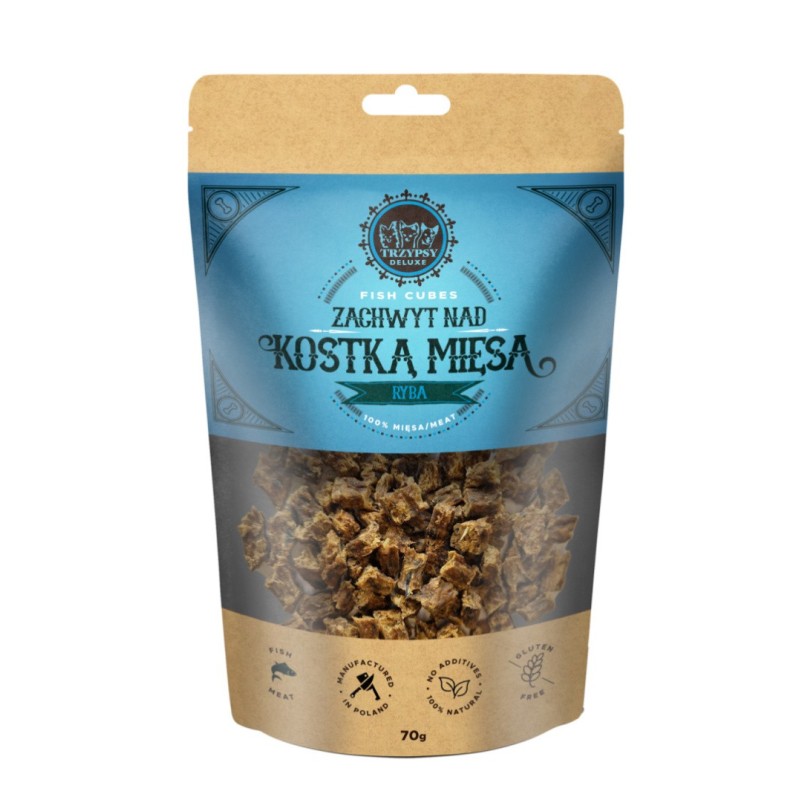 TRZYPSY Zachwyt Nad Kostką Mięsa Ryby 70g - naturalne kosteczki treningowe