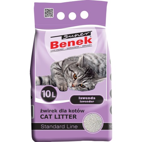 Super Benek Standard Lawenda 10L Żwirek bentonitowy dla kota